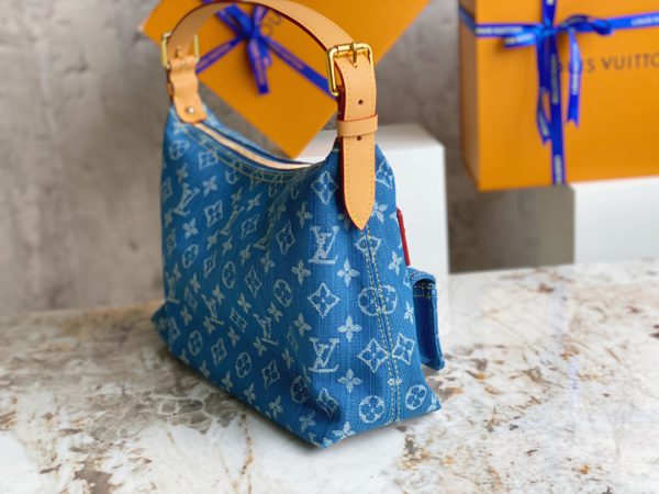 Louis Vuitton Out-Of-Print Denim Crossbody Handbag - Blue - Image 5