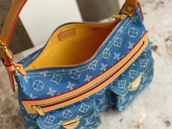 Louis Vuitton Out-Of-Print Denim Crossbody Handbag - Blue - Image 3