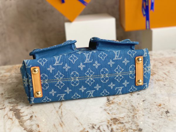 Louis Vuitton Out-Of-Print Denim Crossbody Handbag - Blue - Image 4