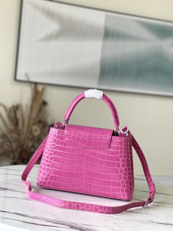Louis Vuitton Precious Capucines Medium Handbag - Rose Red - Image 4