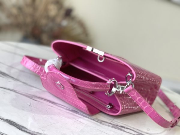 Louis Vuitton Precious Capucines BB Handbag - Rose Red - Image 4