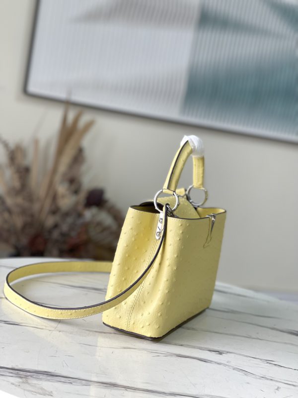 Louis Vuitton Small Capucines Ostrich Leather Handbag - Yellow - Image 2