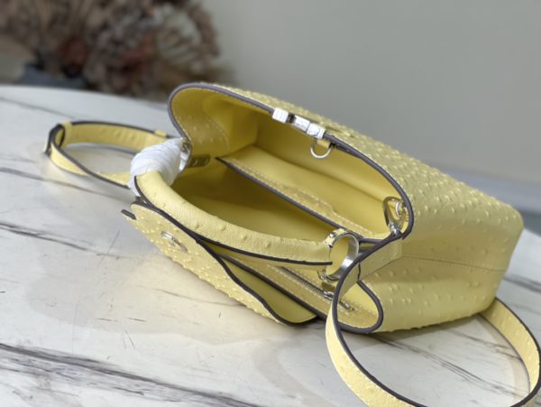 Louis Vuitton Small Capucines Ostrich Leather Handbag - Yellow - Image 3
