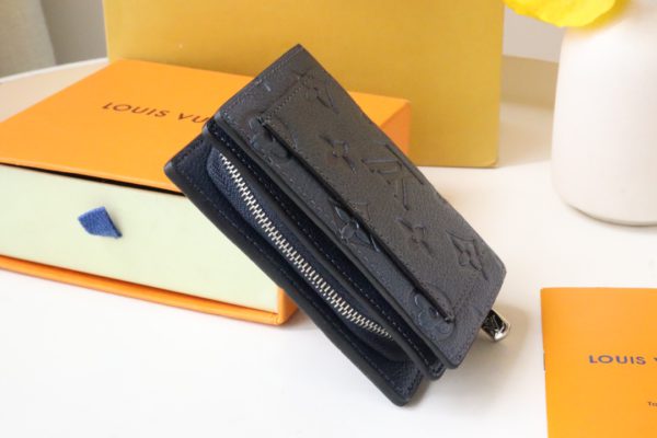 Louis Vuitton's Signature Monogram Motif Cléa Wallet - Blue - Image 5