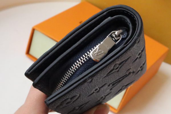 Louis Vuitton's Signature Monogram Motif Cléa Wallet - Blue - Image 4