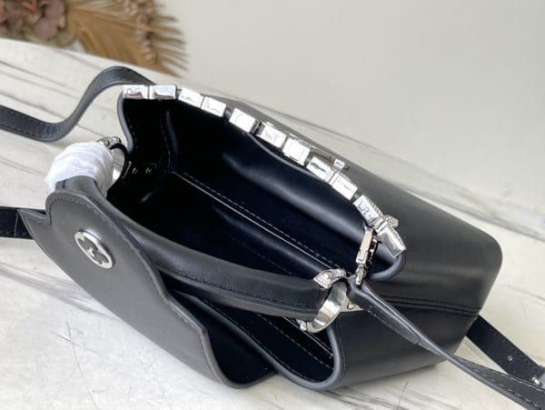 Louis Vuitton Plain Silver Buckle Mini Bag - Black - Image 6