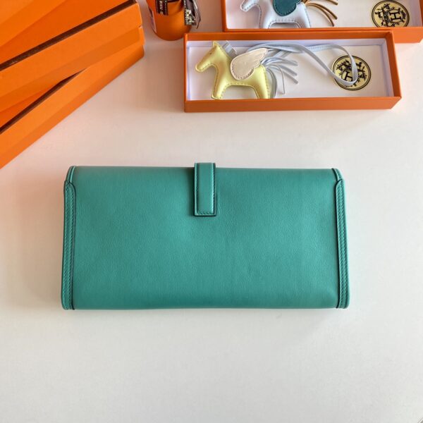 Hermes Jige Elan Sheepskin Lining Bag - Verona Green - Image 4