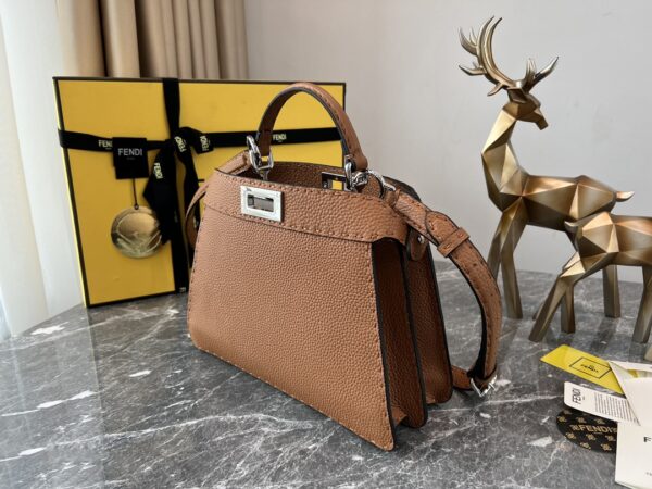 Fendi Iconic Peekaboo Small Bag - Brown - Image 6