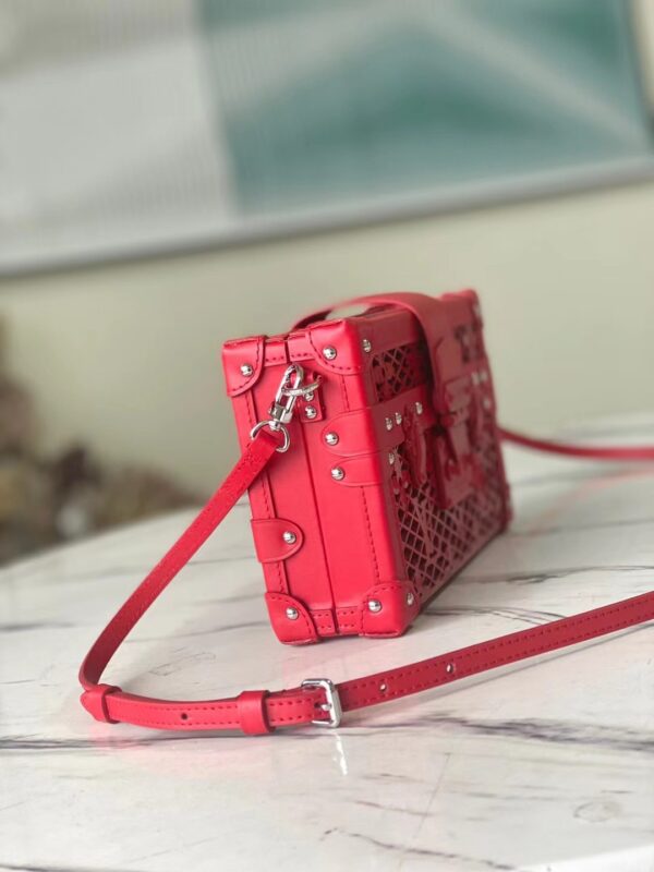 Louis Vuitton Petite Malle Handbag - Red - Image 5
