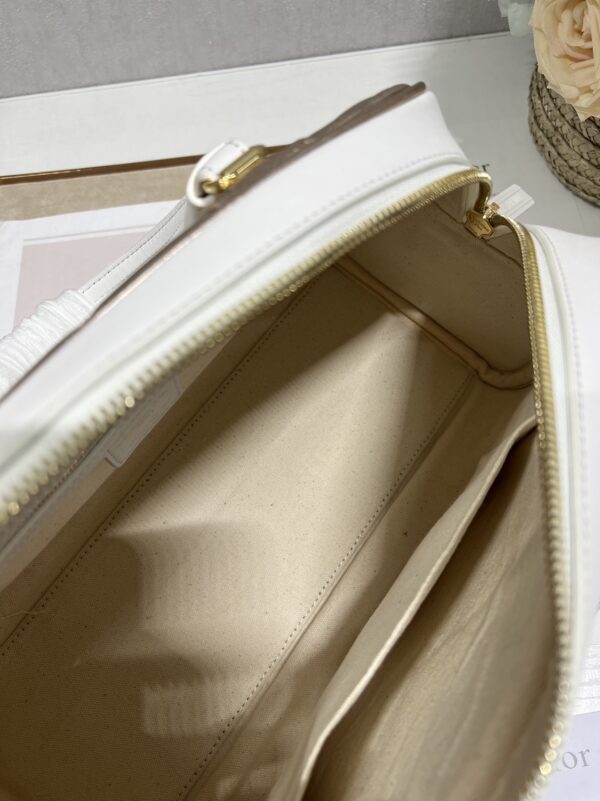 Dior Christian Paris Medium Zipper Handbag - White/Golden - Image 2