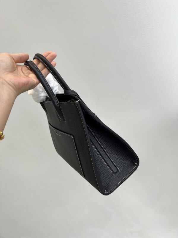 Burberry Lychee TB Metal Shoulder Bag - Black - Image 5