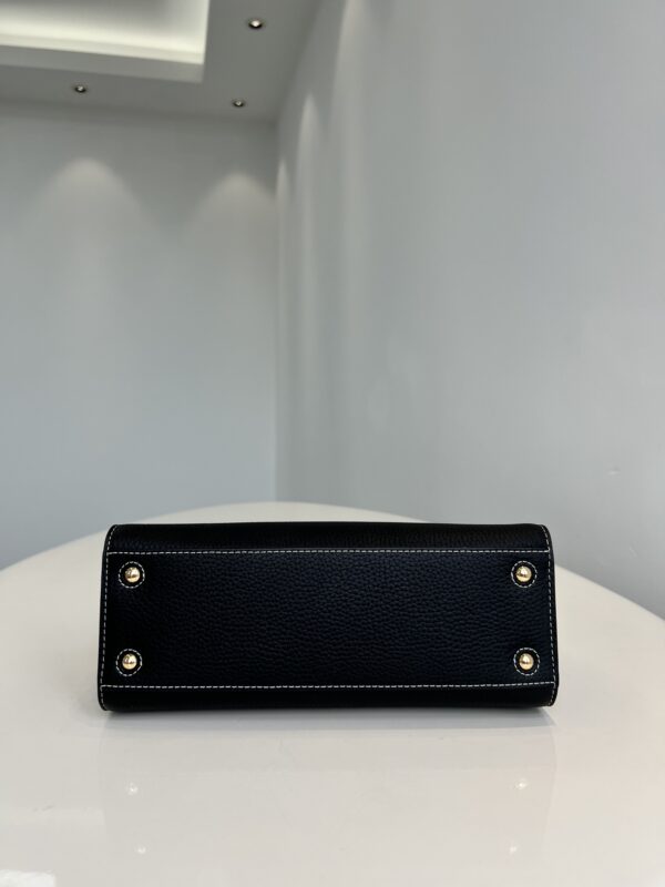 Burberry Lychee TB Metal Shoulder Bag - Black - Image 4