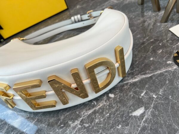 Fendi Praphy Underarm Small Bag - White - Image 2