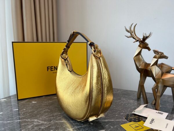 Fendi Praphy Underarm Small Bag - Golden - Image 5