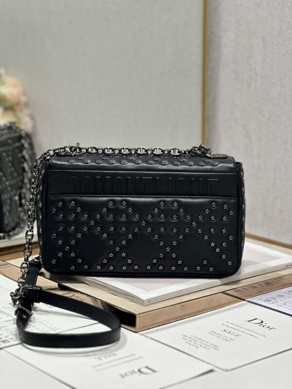Dior Medium Caro Handbag - Pentagonal Star Black Gun Buckle - Image 4