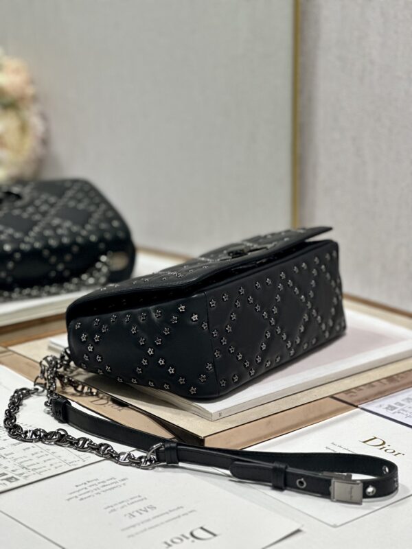 Dior Medium Caro Handbag - Pentagonal Star Black Gun Buckle - Image 3