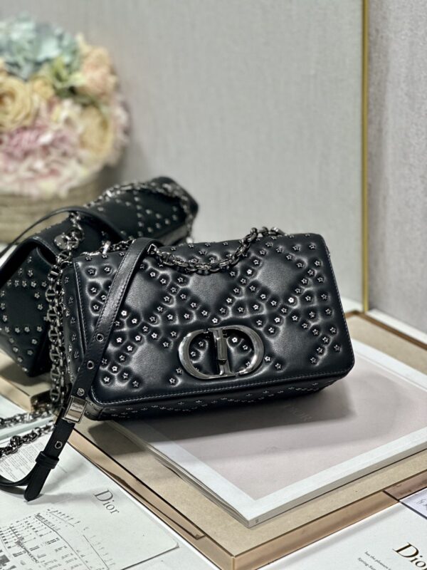 Dior Medium Caro Handbag - Pentagonal Star Black Gun Buckle - Image 2