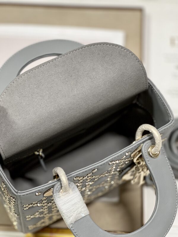 Dior Mini Lucky Star Shaped Rivet Beads Handbag - Gray - Image 3