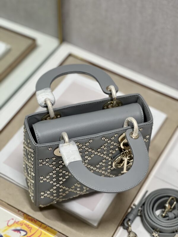 Dior Mini Lucky Star Shaped Rivet Beads Handbag - Gray - Image 4