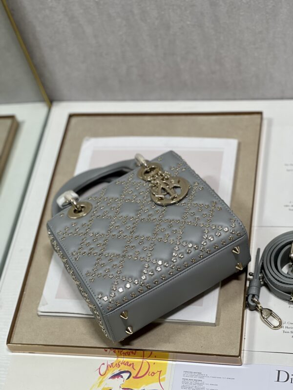 Dior Mini Lucky Star Shaped Rivet Beads Handbag - Gray - Image 2