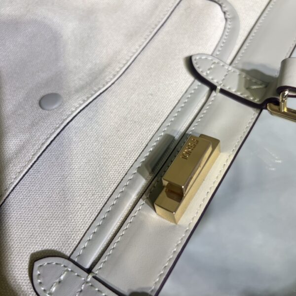 Fendi Peekaboo X-Tote Medium Handbag - Silver - Image 5