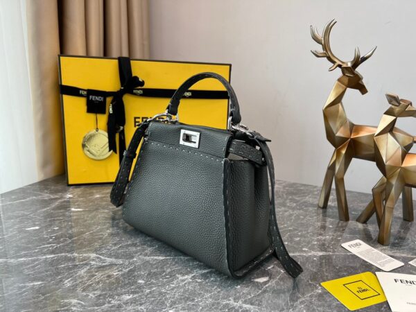 Fendi Peekaboo Handbag - Gray - Image 5