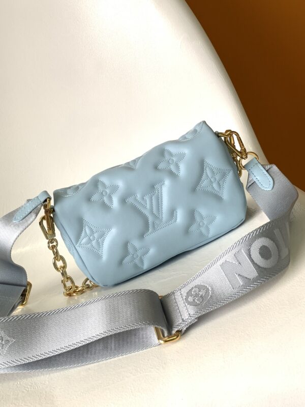 Louis Vuitton Bubblegram Series Wallet on Strap Handbag - Blue - Image 4