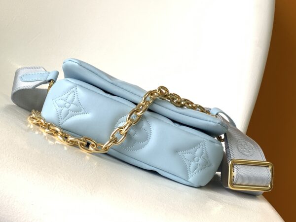 Louis Vuitton Bubblegram Series Wallet on Strap Handbag - Blue - Image 3