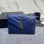 YSL LouLou Y-Shaped Satchel Medium Handbag - Dark Blue