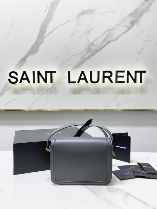 YSL Monogram Cross-body Shoulder Small Handbag - Gray - Image 5