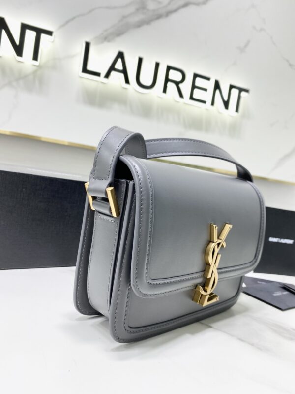 YSL Monogram Cross-body Shoulder Small Handbag - Gray - Image 4