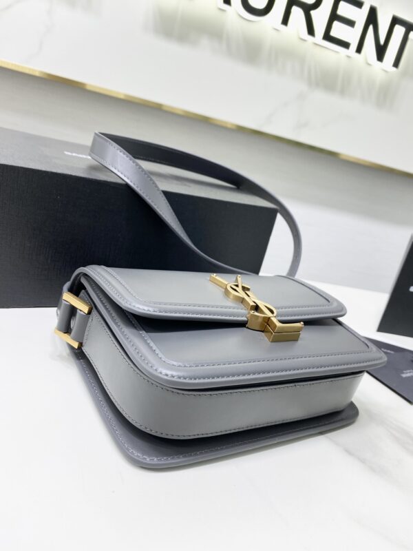 YSL Monogram Cross-body Shoulder Small Handbag - Gray - Image 3