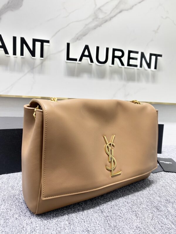 YSL Yves Saint Laurent Plain Chain Handbag - Brown - Image 4