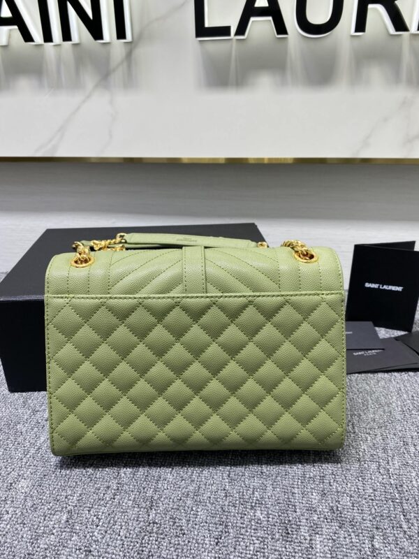 YSL Classic Grid Messenger Bag - Light Green - Image 5