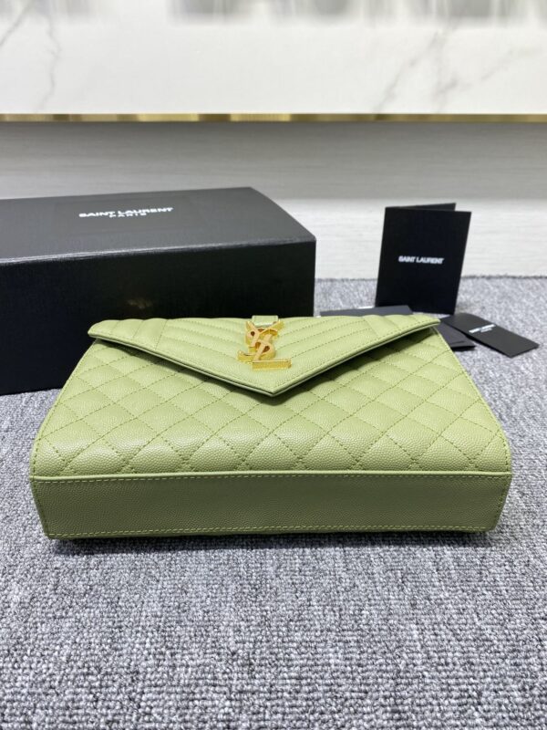 YSL Classic Grid Messenger Bag - Light Green - Image 4