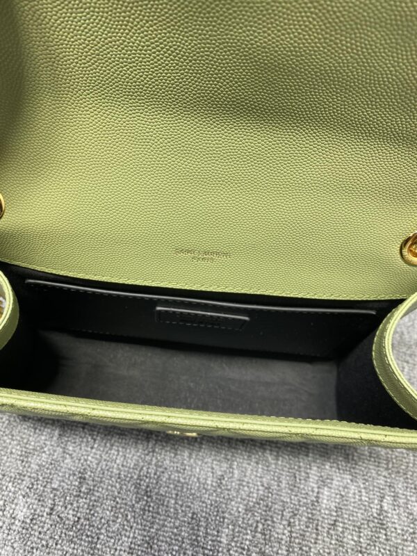 YSL Classic Grid Messenger Bag - Light Green - Image 2