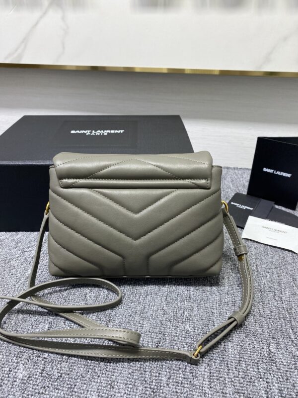 YSL LouLou Y-Shaped Satchel Small Handbag - Metal Gray - Image 5