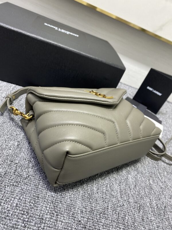 YSL LouLou Y-Shaped Satchel Small Handbag - Metal Gray - Image 4