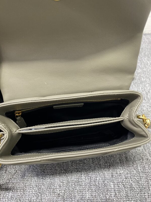 YSL LouLou Y-Shaped Satchel Small Handbag - Metal Gray - Image 3