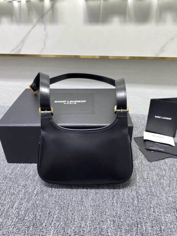 YSL Charlie Glossy Small Shoulder Bag - Black - Image 5