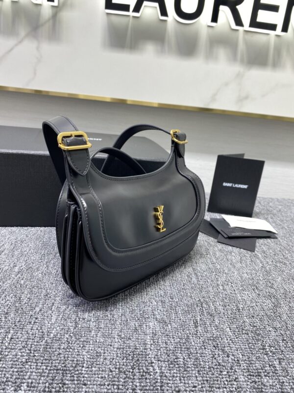 YSL Charlie Glossy Small Shoulder Bag - Black - Image 2