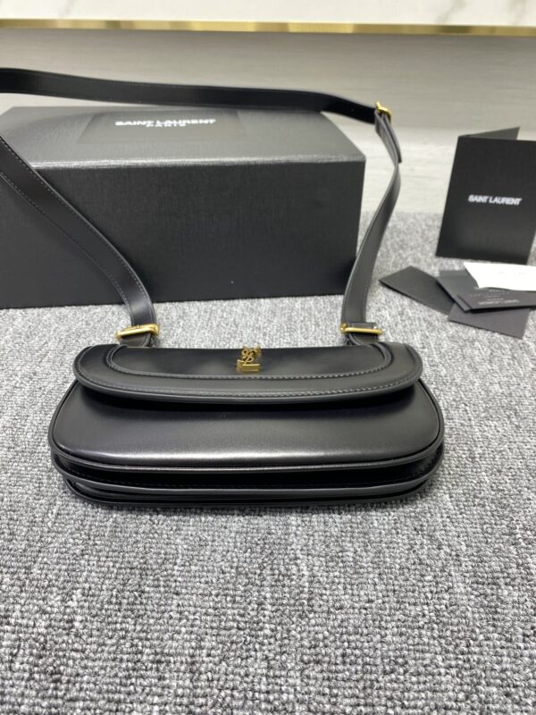 YSL Charlie Glossy Small Shoulder Bag - Black - Image 4
