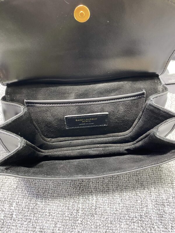YSL Charlie Glossy Small Shoulder Bag - Black - Image 3