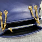 YSL LouLou Y-Shaped Satchel Large Handbag - Dark Blue - Image 3