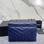 YSL LouLou Y-Shaped Satchel Medium Handbag - Dark Blue - Image 5