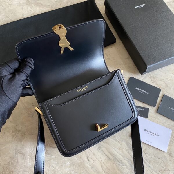 YSL Monogram Cross-body Shoulder Small Handbag - Black - Image 3