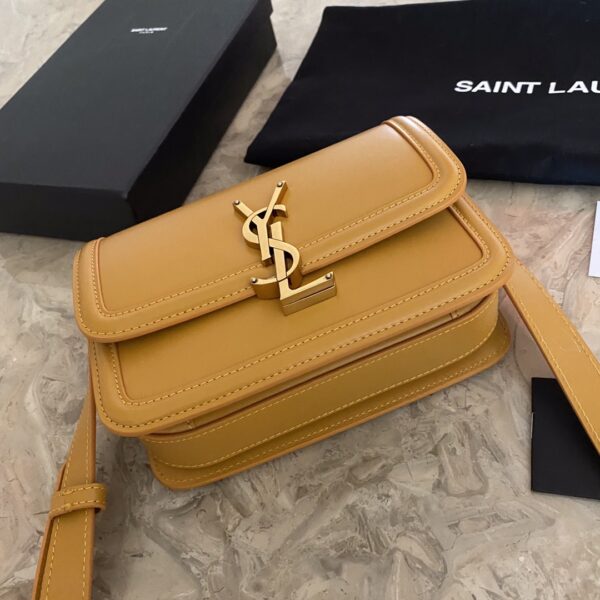 YSL Monogram Cross-body Shoulder Small Handbag - Mustard - Image 5