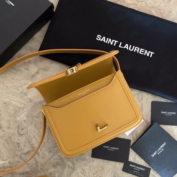 YSL Monogram Cross-body Shoulder Small Handbag - Mustard - Image 3