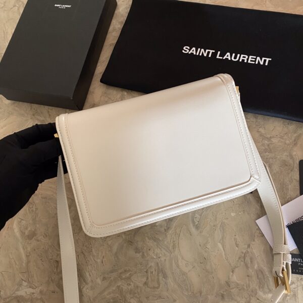 YSL Monogram Cross-body Shoulder Large Handbag - White - Image 4