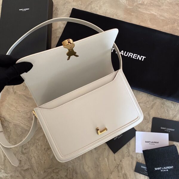 YSL Monogram Cross-body Shoulder Large Handbag - White - Image 3